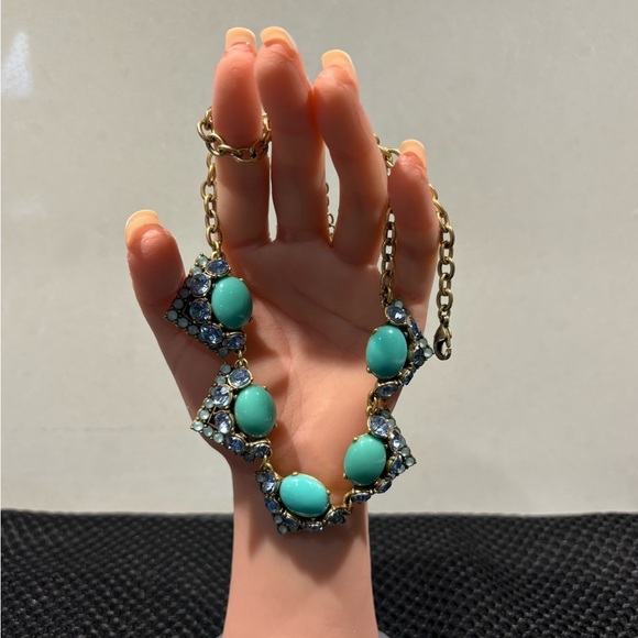 Stella & Dot Statement Necklace - Turquoise & Blue Crystal Bib - Picture 5 of 10